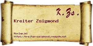 Kreiter Zsigmond névjegykártya